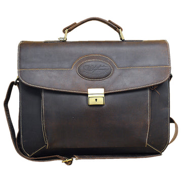 Rugged Leather Portfolio Briefcase